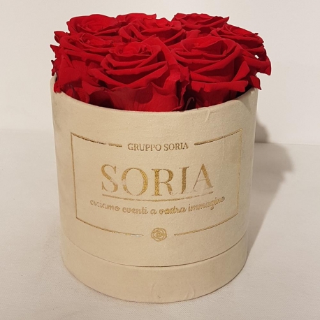 Scatola Soria con rose stabilizzate