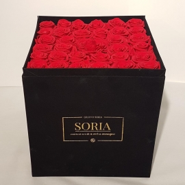 Scatola (Flower box) con rose stabilizzate h.30