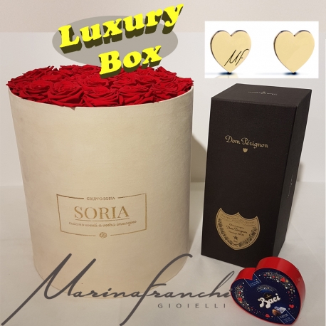 Magic moment Luxury tonda D.30 (Flower box) con rose stabilizzate