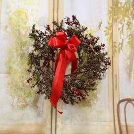 50CM GLT PINE/BERRY WREATH (L)