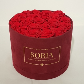 Scatola (Flower box) con rose stabilizzate d.30