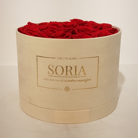 Scatola (Flower box) con rose stabilizzate d.30