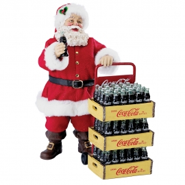 10.5"COKE SANTA W/DELIVERY CART 2PC