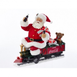 13"B/O COKE SANTA TRAIN W/LED GRLND