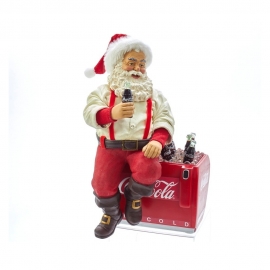 10.5" Babbo Natale seduto sul frigorifero Coca-Cola - Kurt S. Adler
