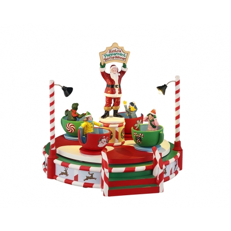 Lemax-SANTA'S PEPPERMINT TEACUP SPINNER, B/O (4.5V)
