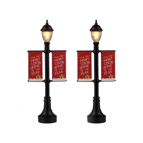 Lemax - LAMP POST BANNERS, SET OF 2, B/O (4.5V)